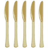 Heavy Weight Plastic Knife Set – 20 Pieces, Gold - Gold