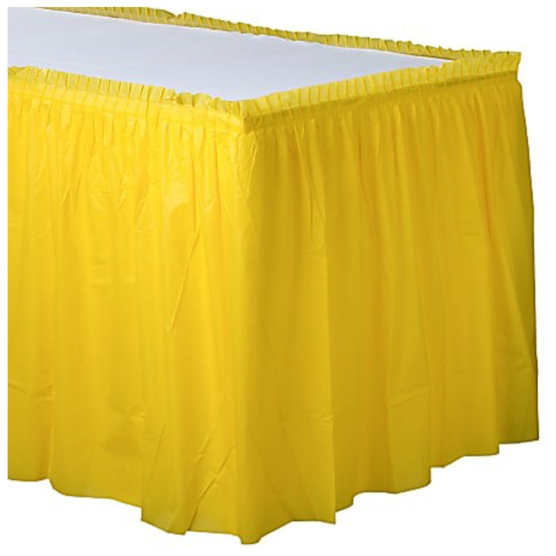 Amscan Plastic Table Skirt -Yellow