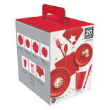 طقم أدوات المائدة 20 ضيف - أحمر