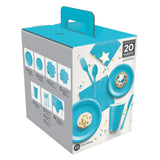 Tableware Kit 20 guests - Blue