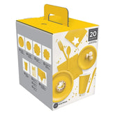 طقم أدوات المائدة 20 ضيف - أصفر