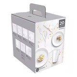 طقم أدوات المائدة 20 ضيف - أبيض