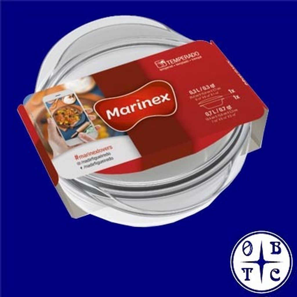 Marinex Tempered Glass Round Casserole Dish With Glass Lid 0.7L Mx6455.71-Clear