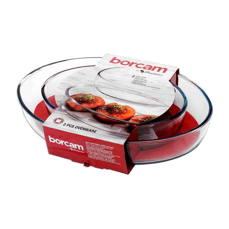 Borcam 2Pcs Oval Dish Mx6735.62-Clear