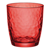 Glass cup set- red