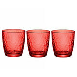 Glass cup set- red