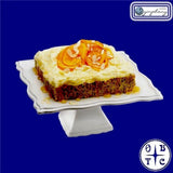 Symphony Porcelain Square Pedestal Cake Stand With Wavy Edges-White
