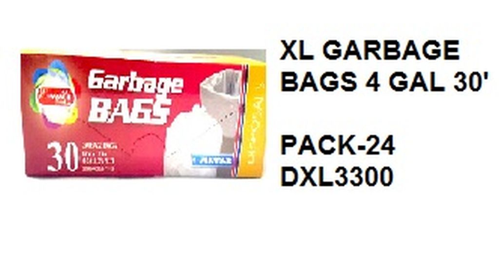 Excell Partymate Xl Trash Bags With Drawstring-White