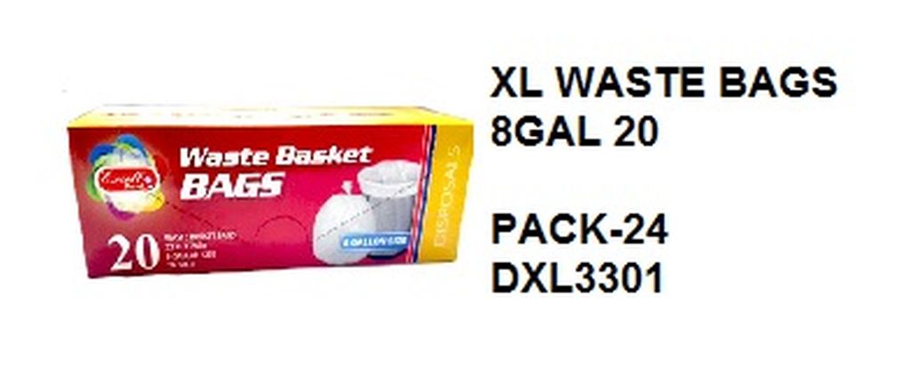 Excell Partymate Xl Trash Bags With Drawstring-White