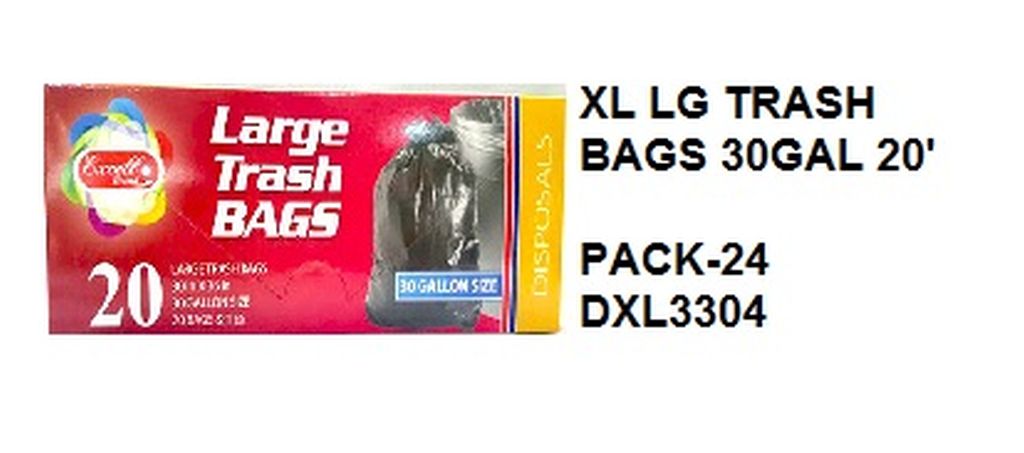 Excell Partymate Xl Trash Bags With Drawstring-White