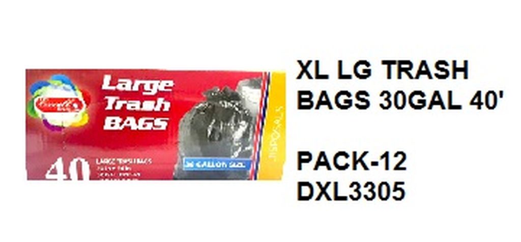 Excell Partymate Xl Trash Bags With Drawstring-White