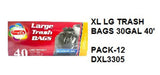 Excell Partymate Xl Trash Bags With Drawstring-White