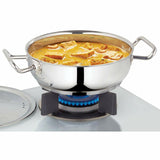 Stainless Steel Flat Kadhai with lid