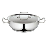 Stainless Steel Flat Kadhai with lid