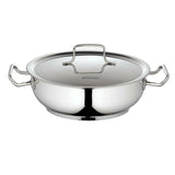 Stainless Steel Flat Kadhai with lid