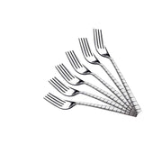 Zack Dinner Fork Set - 6 Pcs - Silver