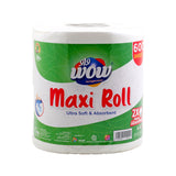 Wow Maxi Roll Toilet Paper 2-Ply – 600 Sheets-White