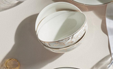 Dxl3454 Bowl - 12 Ounce - Flower - Set Of 6-Gold