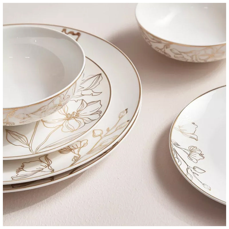 Dxl3453 Bowl – 6 Ounce – Flower – Set Of 6-Gold
