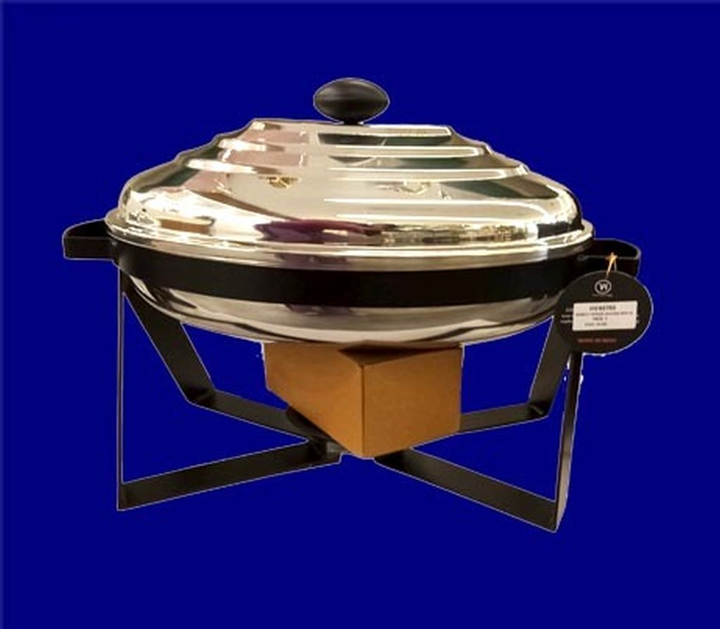 Venus Hotelware 6122 Premium Round Stainless Steel Stride Chafing Dish 7L-Silver
