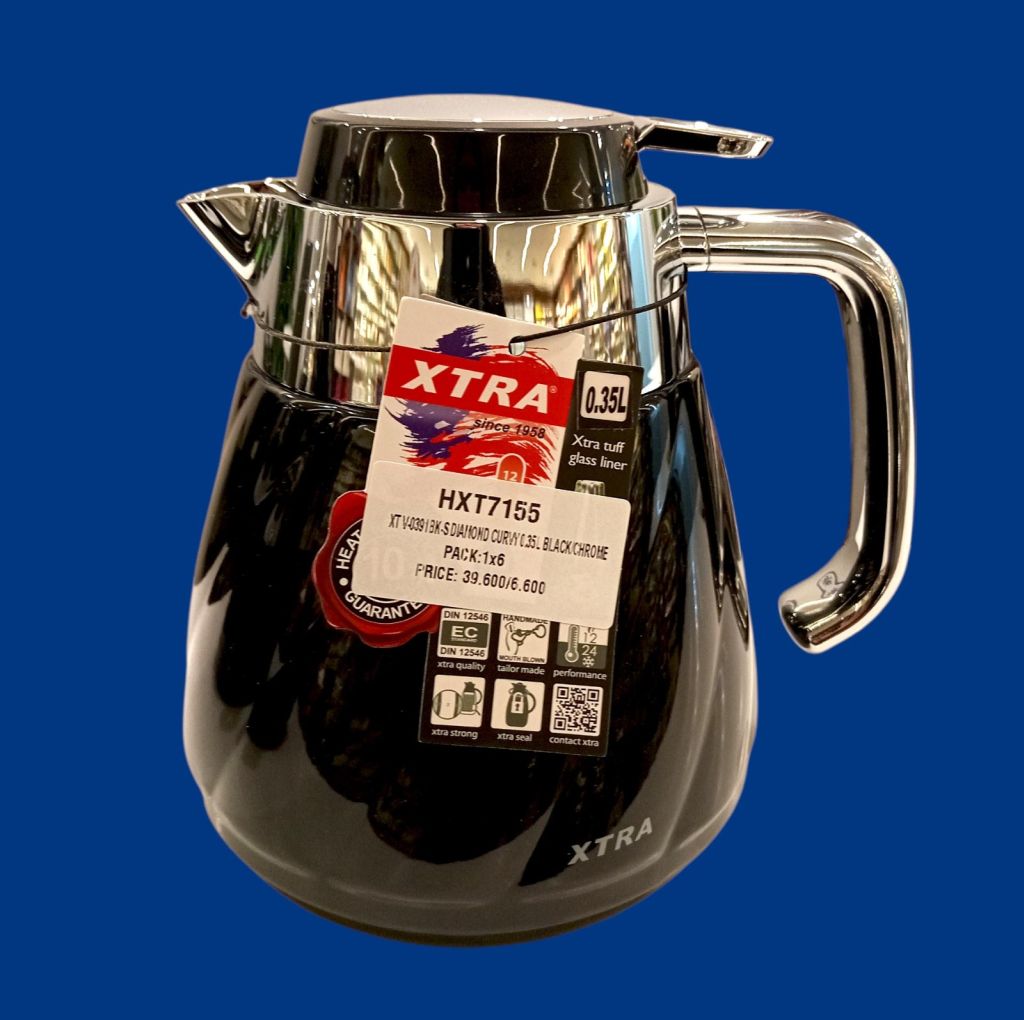 Xtra Diamond Curvy Vacuum Insulated Thermos-Black