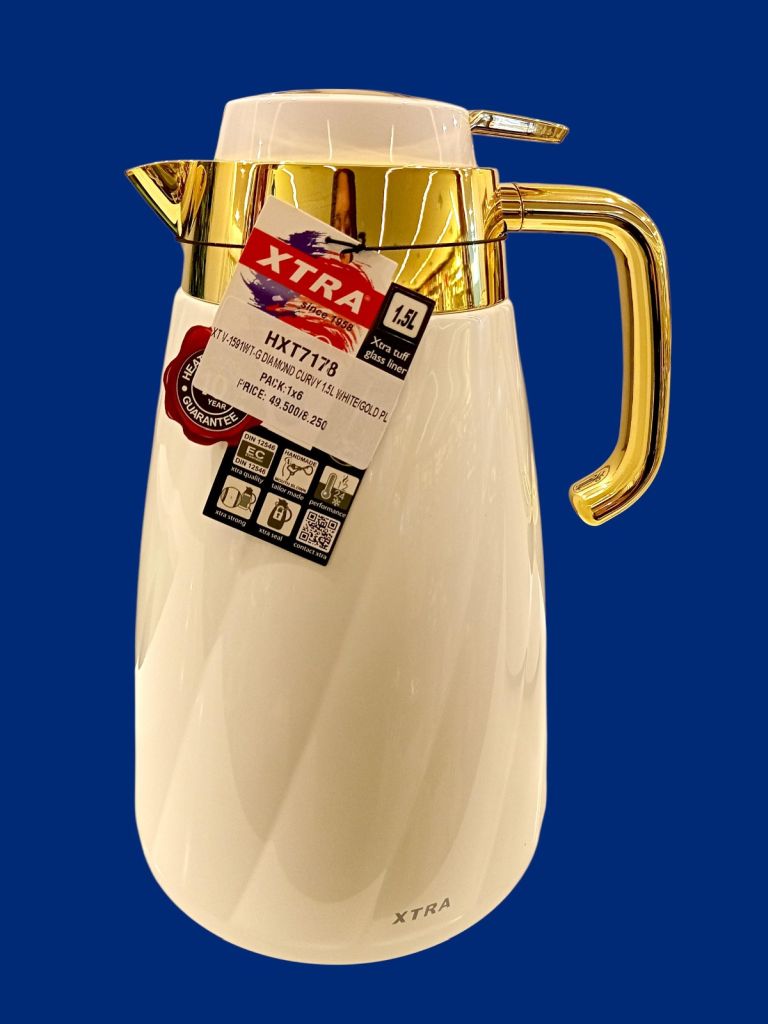 Xtra Diamond Curvy Vacuum Insulated Thermos-Cream