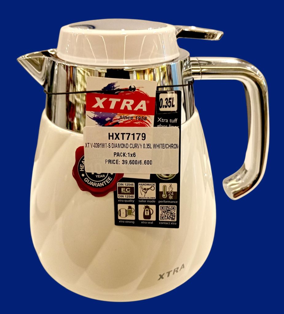 Xtra Diamond Curvy Vacuum Insulated Thermos-Cream