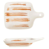 Ceramic Square Plate with Handle , White Color