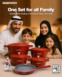 9-Piece Granite Cooking Set - Red