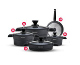 9-Piece Granite Cooking Set - Black & Grey