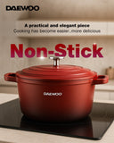 Granite Casserole Pot with Lid 24 Cm - Red