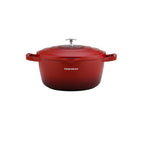 Granite Casserole Pot with Lid 24 Cm - Red