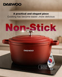 Granite Casserole Pot with Lid 32 Cm - Red