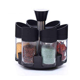 طقم موزع للتوابل 7 قطع -  أسود