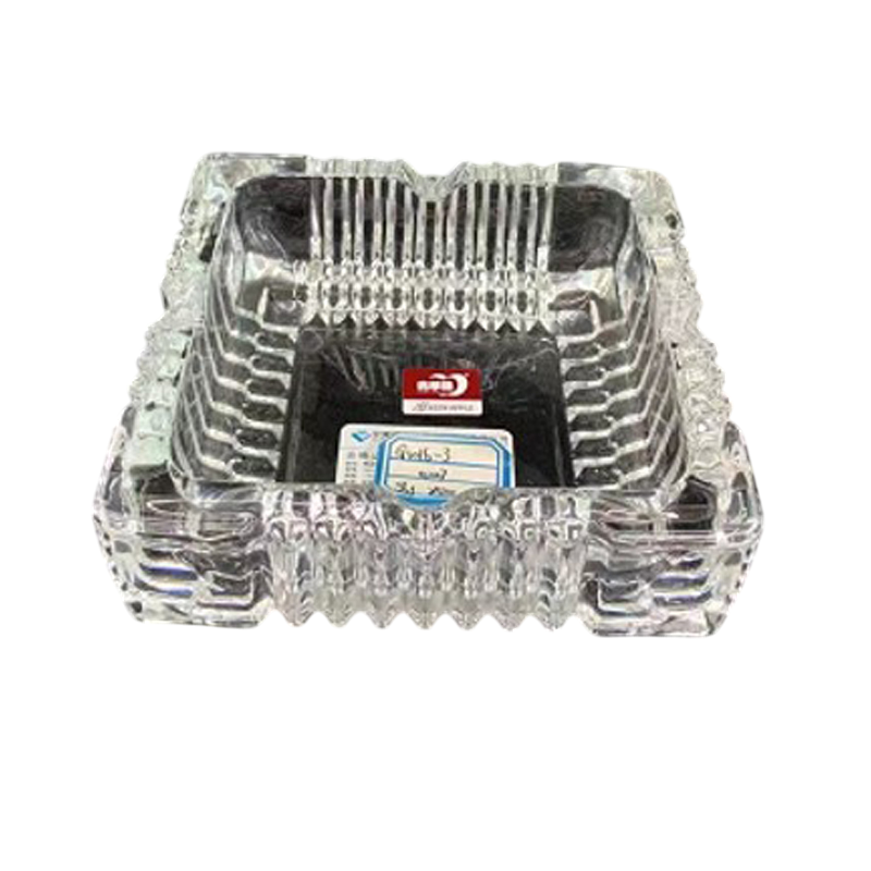 Glass Ashtray Sqr 122Cm -Clear