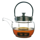 Tea pot With lid , Black & Clear Color
