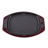 Iron dish with wood base