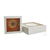 Wooden Storage Box Square -Sadu Design 24X24Cm - Red