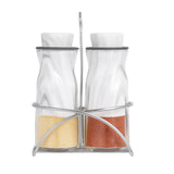 2Pc Spice Set With Rack Marble - White
