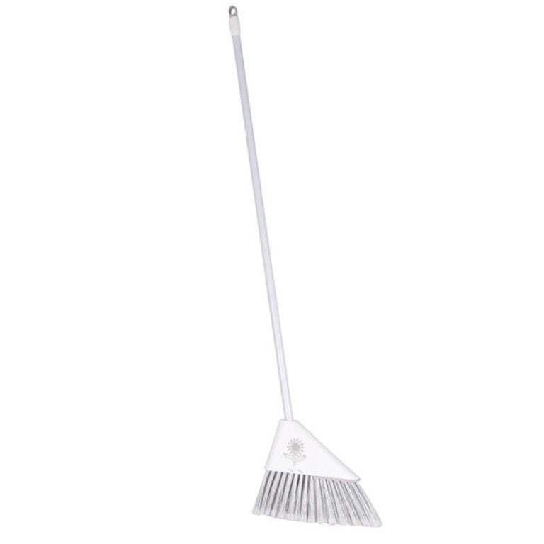Broom with stick white & grey