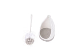 Toilet Brush with Holder- White & Light Grey Color