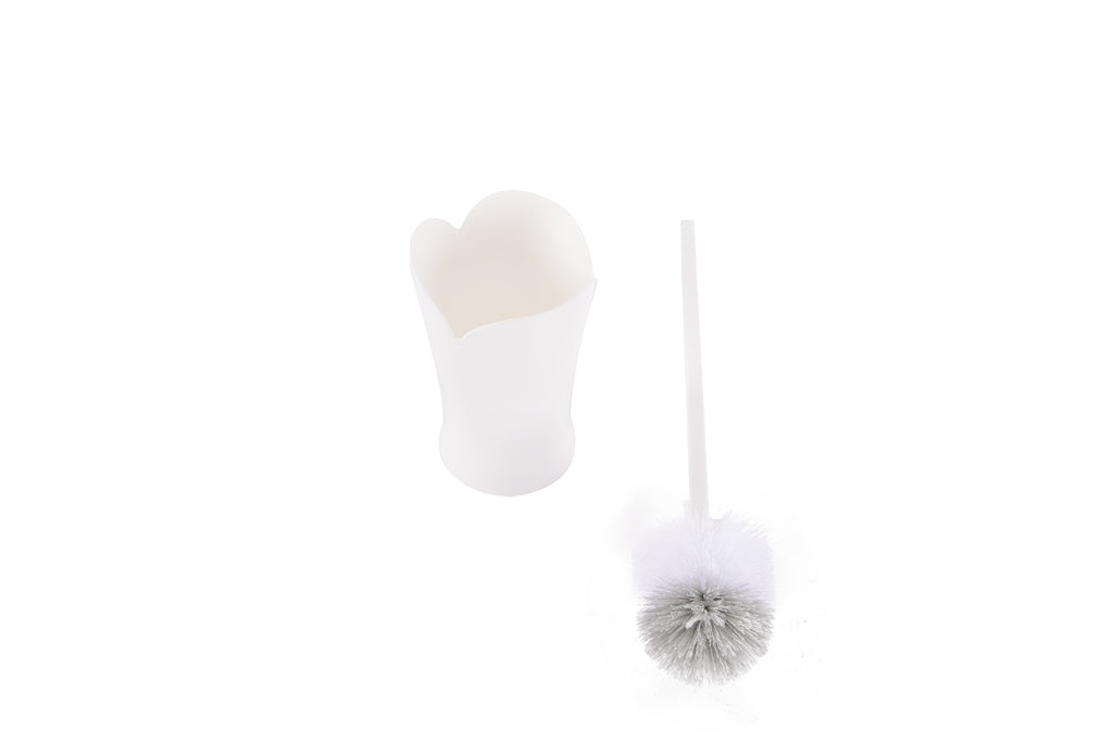 Toilet Brush with Holder- White Color