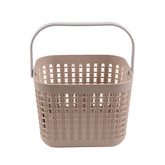 Plastic storage basket, beige color.