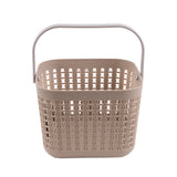 Plastic storage basket, beige color.