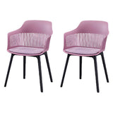 Plastic Arm Chair With Seatpad - Purple