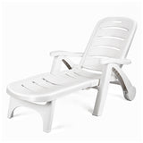 Folding Plastic Lounge Chair - White Color