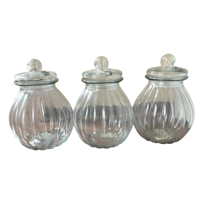 3 Pcs Glass Jar 5L W/Lid- Clear