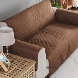 1-seater Sofa cover - Brown and white