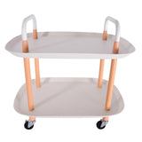 2 Layer Storage Rack With Wheels - White Color