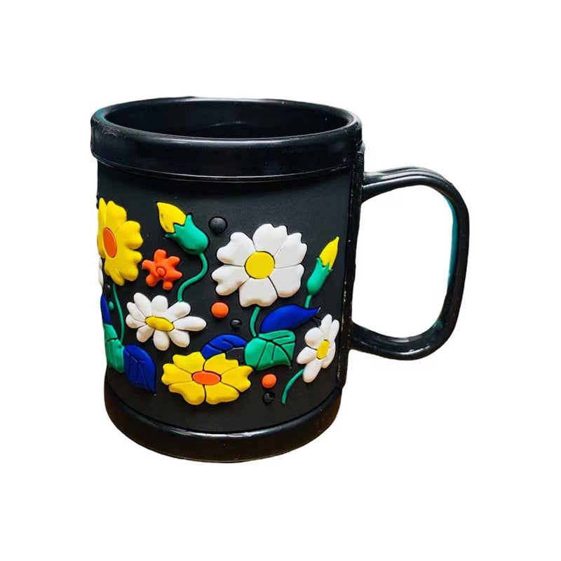 Childreen Mug-Small Flower -Black